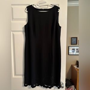 Black ponte knit sleeveless dress. Talbots size 16 PETITE